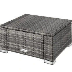 Tectake - Wicker Zitkruk -grijs- 53 X 53 X 26 Cm -Tuinwinkel 1000083108 0102