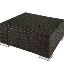 Tectake - Wicker Zitkruk Bruin Mix - 53 X 53 X 26 Cm -Tuinwinkel 1000083109 0102