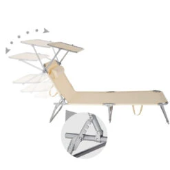 Tectake - Zonnestoel Chloé - Set Van 2 Ligbedden - Beige -Tuinwinkel 1000083238 0103