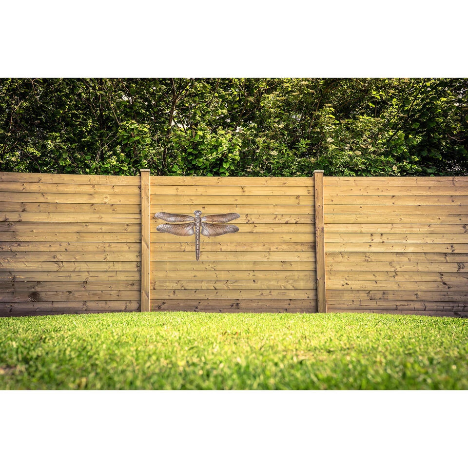 Merkloos Tuindecoratie Muur Libelle - Bronskleurig - Metaal - 49 Cm 4 Merkloos Tuindecoratie Muur Libelle - Bronskleurig - Metaal - 49 Cm - Afbeelding 2