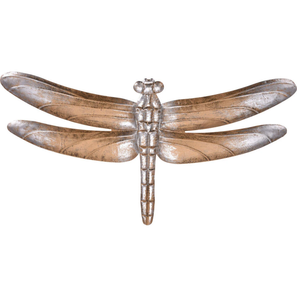 Merkloos Tuindecoratie Muur Libelle - Bronskleurig - Metaal - 49 Cm 3 Merkloos Tuindecoratie Muur Libelle - Bronskleurig - Metaal - 49 Cm