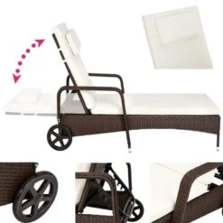 Tectake - Ligstoel - Rotan - Bruin -Tuinwinkel 1000086065 0102