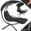 Tectake - Hangstoel Ligbed Maja - Zwart -Tuinwinkel 1000086431