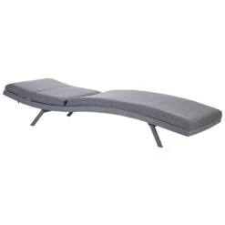 Beliani Tuinligstoel AMELIA - Grijs Textiel, Aluminium -Tuinwinkel 1000088223 0103