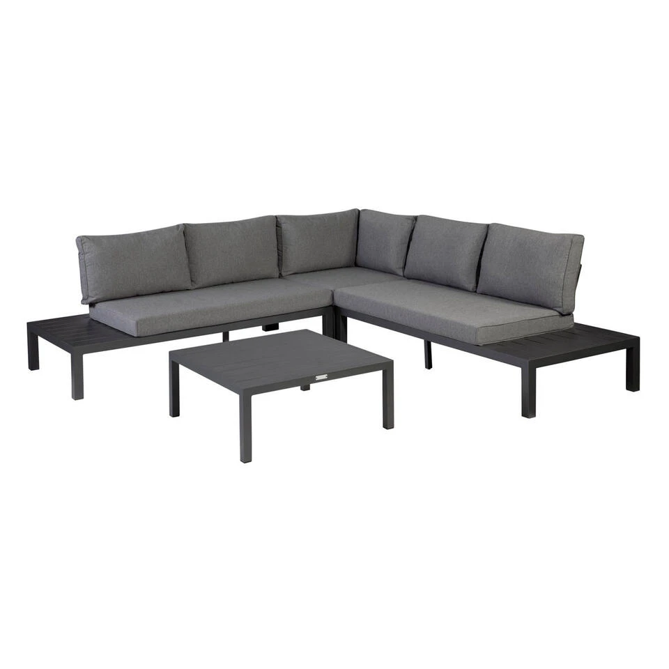 Exotan Loungeset Incl. Kussens - Aluminium - Grijs - 63x245x245 3 Exotan Loungeset Incl. Kussens - Aluminium - Grijs - 63x245x245