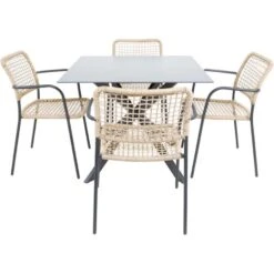 Crest Tuintafel 90x90x73cm - Glas - Zwart -Tuinwinkel 1000088283 0102