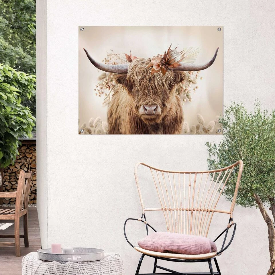 Tuinposter Highlander In Bloemen 60x80 Cm Beige 4 Tuinposter Highlander In Bloemen 60x80 Cm Beige - Afbeelding 2