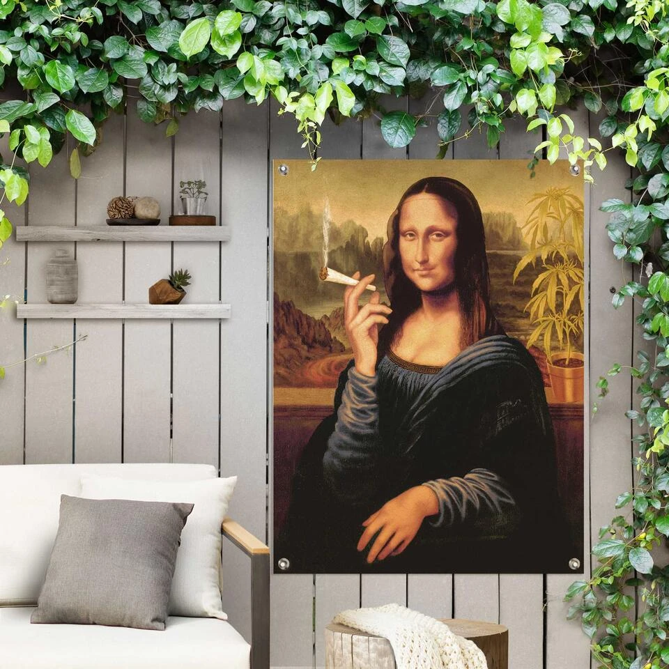 Tuinposter Mona Lisa - Joint 80x60 Cm Bruin 4 Tuinposter Mona Lisa - Joint 80x60 Cm Bruin - Afbeelding 2
