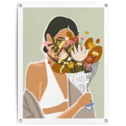 Tuinposter Boeket Bloemen 80x60 Cm Bont