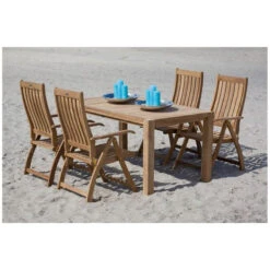 Exotan Verstelbare Tuinstoel Comfort - Teak - Naturel - 109x74x58 -Tuinwinkel 1000088947 0102