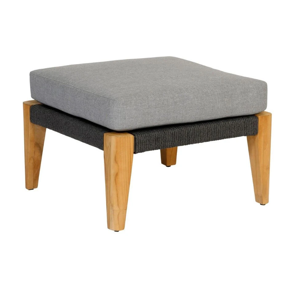 Exotan Hocker Buiten San Remo - Teak - Grijs - 31x63x63 3 Exotan Hocker Buiten San Remo - Teak - Grijs - 31x63x63