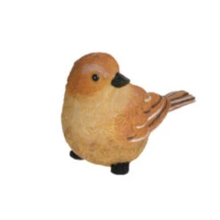 Merkloos Decoratie Tuinbeeld Vogeltje - Lijster - Polystone - 12 Cm