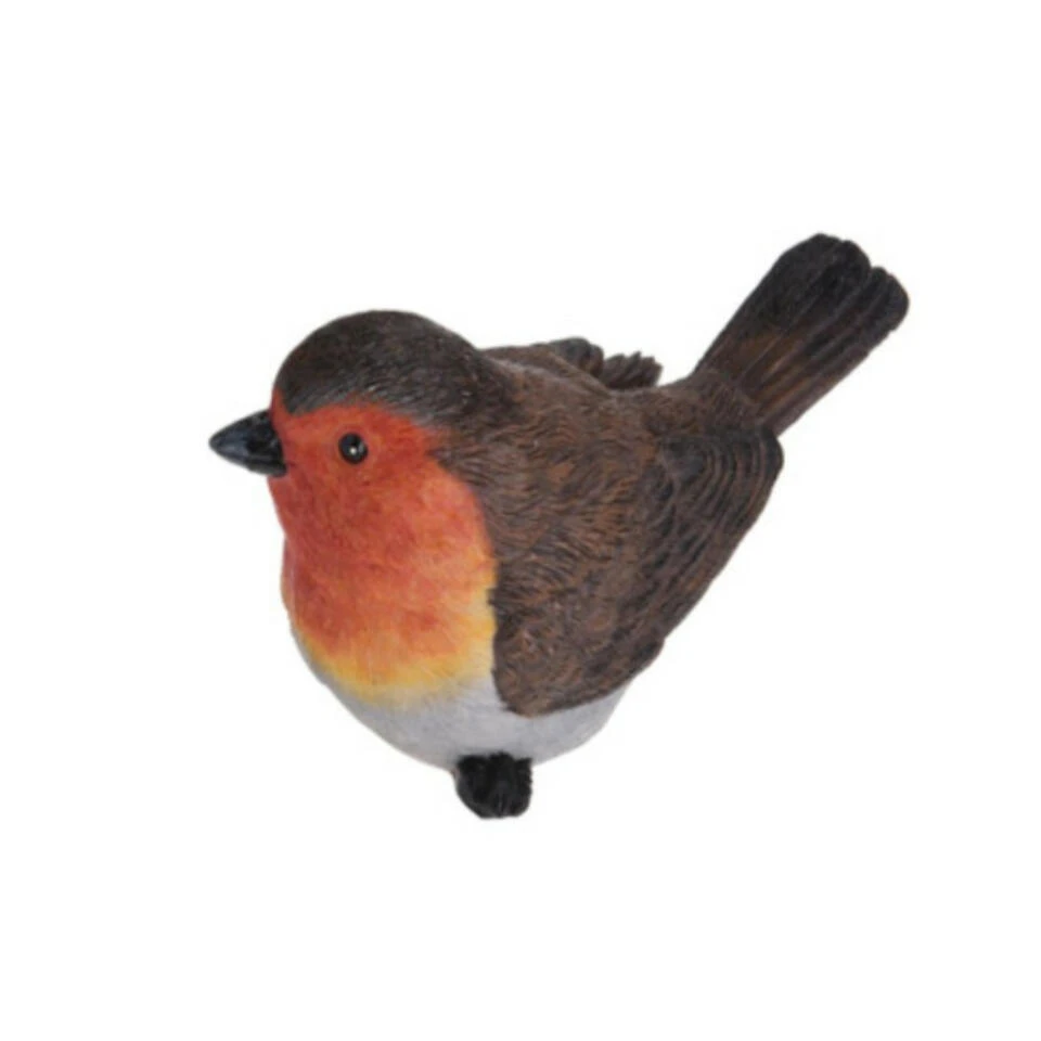 Merkloos Decoratie Tuinbeeld Vogeltje - Roodborstje - Polystone - 12 Cm 4 Merkloos Decoratie Tuinbeeld Vogeltje - Roodborstje - Polystone - 12 Cm - Afbeelding 2