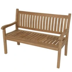 Teak Tuinbank Gebogen - Hout - Bruin -Tuinwinkel 1000091505 0102