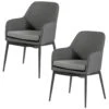 Exotan Tuinstoel Domino - Alumnium/Kunststof - Grijs - Set Van 2 -Tuinwinkel 1000092416
