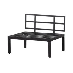 WOOOD Loungebankje Buiten George - Aluminium - Zwart - 73x90x83