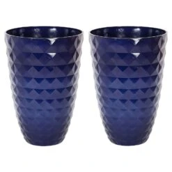 Beliani Plantenbak Voor Buiten FERIZA - Blauw Klei-vezelmengsel