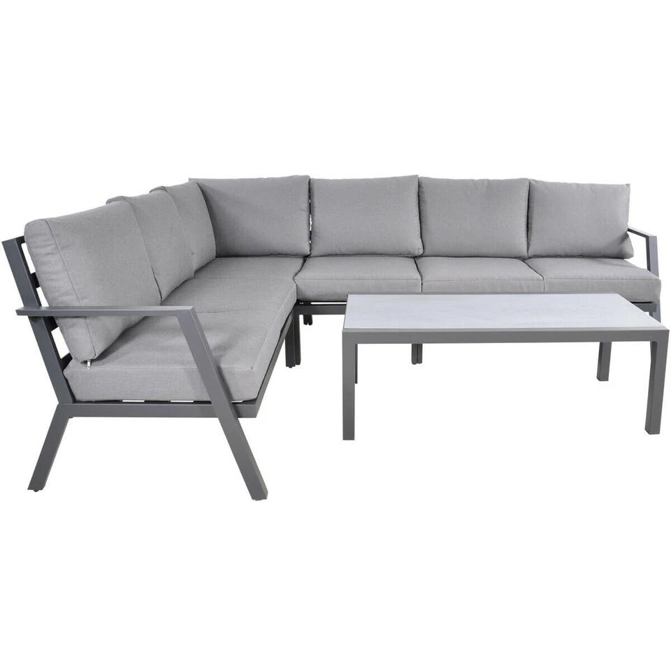 Loungehoekset Marah - Stof - Grijs 5 Loungehoekset Marah - Stof - Grijs - Afbeelding 3