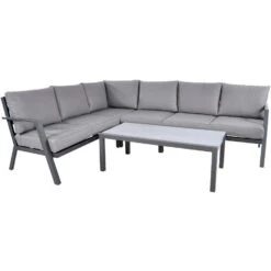 Loungehoekset Marah - Stof - Grijs
