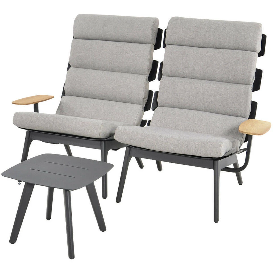 Duoset Ventus Donkergrijs - Stof - Grijs 5 Duoset Ventus Donkergrijs - Stof - Grijs - Afbeelding 3