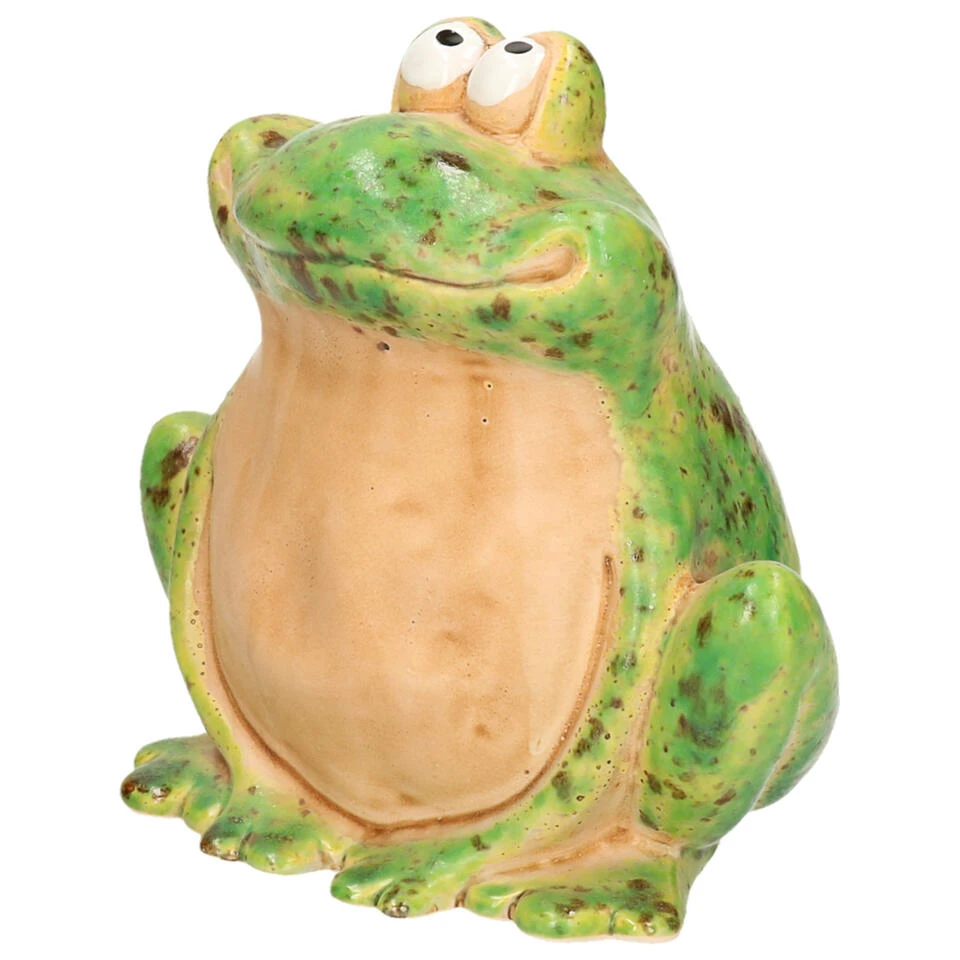 Merkloos Tuinbeeld Kikker Zittend - Kunststeen - H17 Cm - Groen 4 Merkloos Tuinbeeld Kikker Zittend - Kunststeen - H17 Cm - Groen - Afbeelding 2