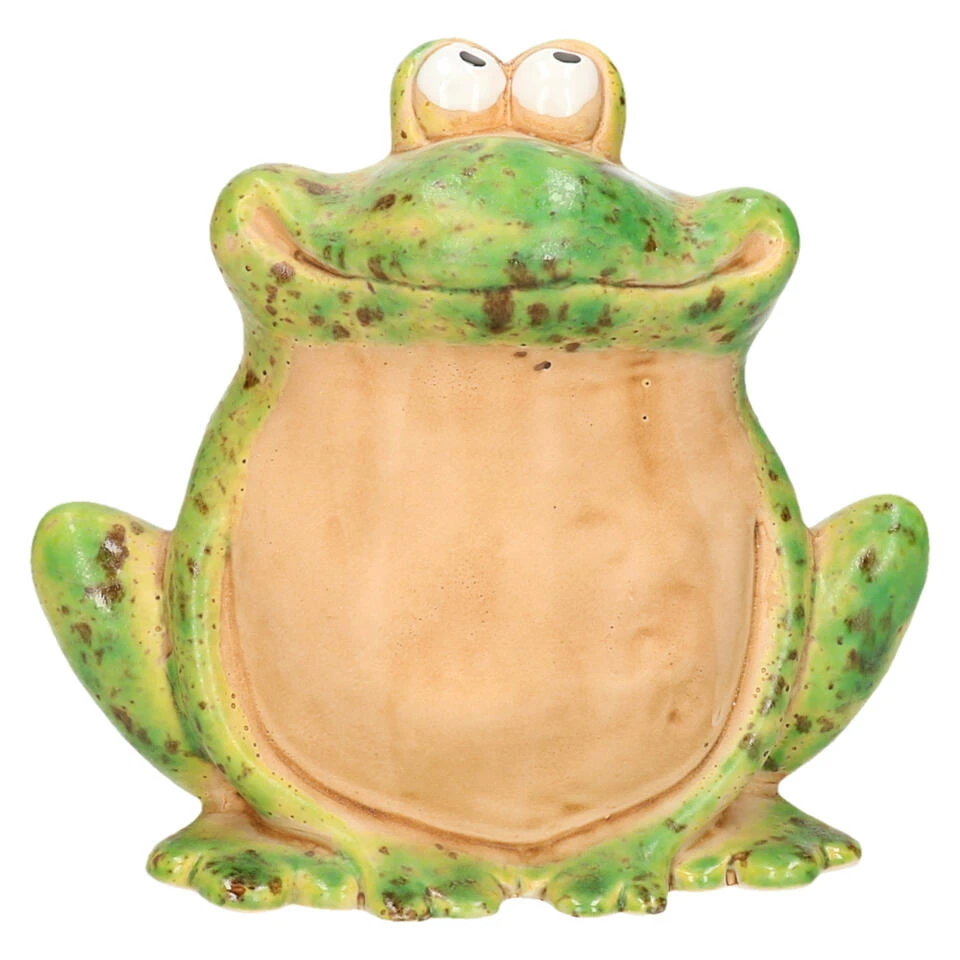 Merkloos Tuinbeeld Kikker Zittend - Kunststeen - H17 Cm - Groen 3 Merkloos Tuinbeeld Kikker Zittend - Kunststeen - H17 Cm - Groen