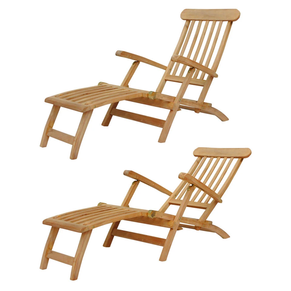 Happy Garden Zonnebedden LOMBOK - Bruin - Hout 4 Happy Garden Zonnebedden LOMBOK - Bruin - Hout - Afbeelding 2