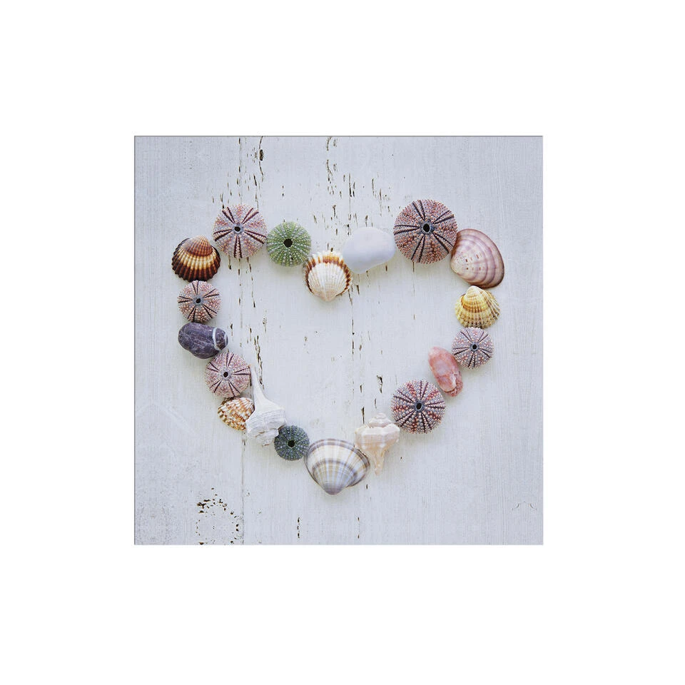 Art For The Home - Buitencanvas - Schelpenhart - 50x50cm 3 Art For The Home - Buitencanvas - Schelpenhart - 50x50cm