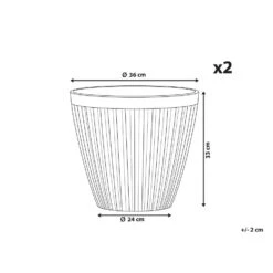 Beliani Plantenbak Voor Buiten POKA - Grijs Stenenmix, Polyresin -Tuinwinkel 1000095545 0102