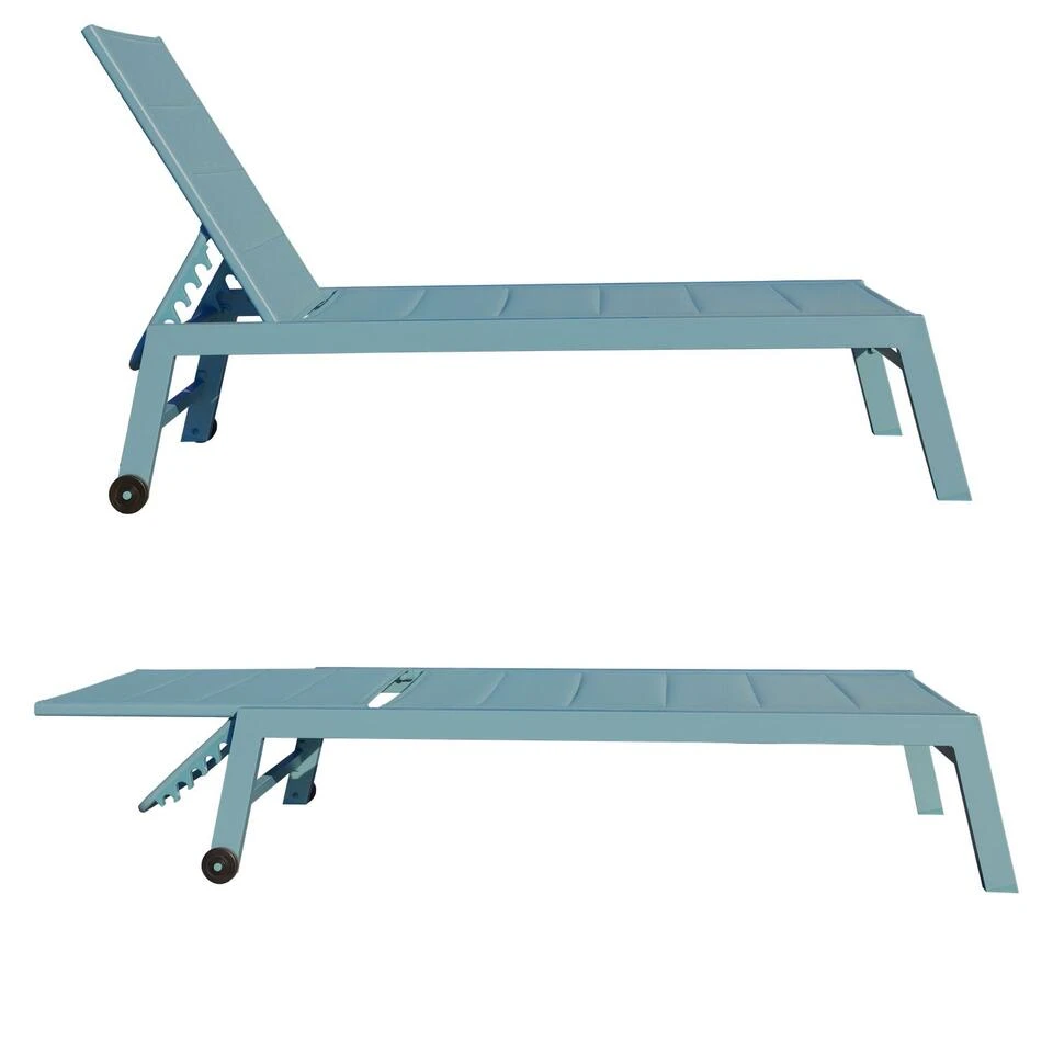 Happy Garden Zonnebedden BARBADOS - Blauw - Aluminium 4 Happy Garden Zonnebedden BARBADOS - Blauw - Aluminium - Afbeelding 2