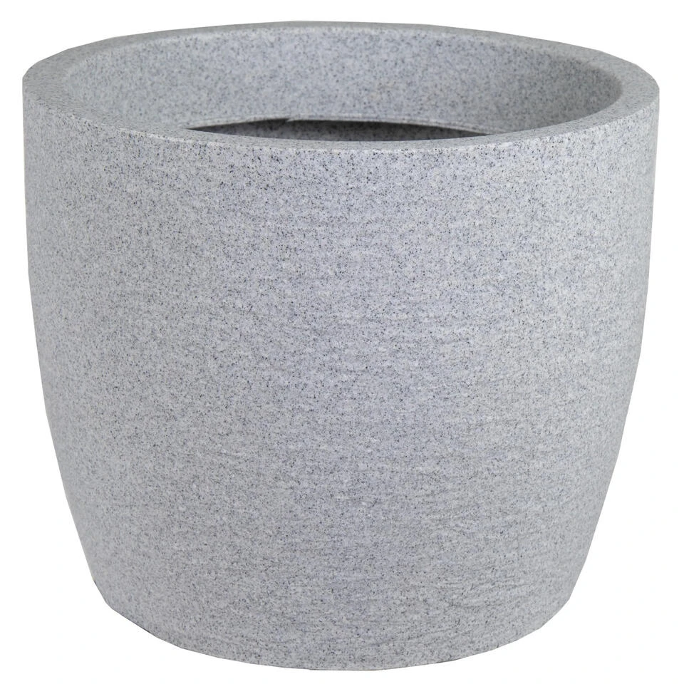 Mega Collections Plantenpot - Kunststof - Grijs - D42 X H33 Cm 3 Mega Collections Plantenpot - Kunststof - Grijs - D42 X H33 Cm