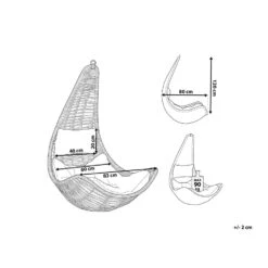 Beliani Hangstoel ATRI - Zwart Pe Rotan -Tuinwinkel 1000096793 0102