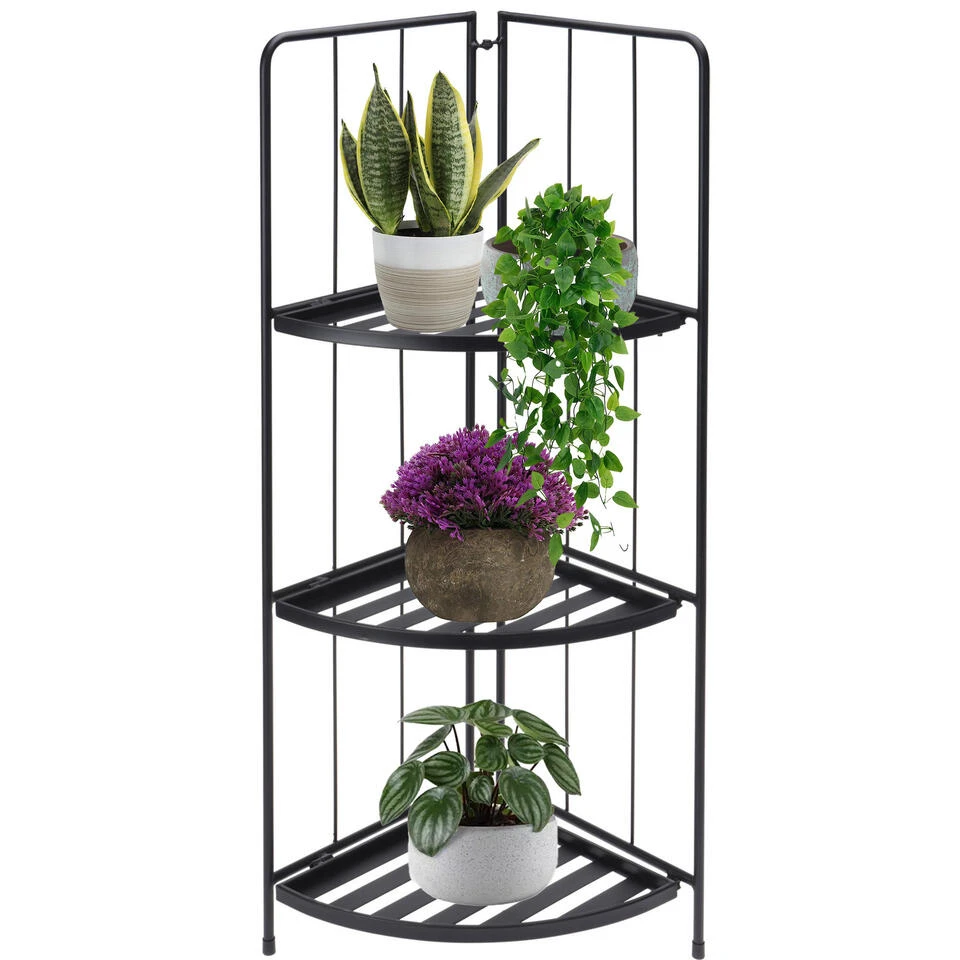 Pro Garden Plantenrek- Zwart - Metaal - 42 X 30 X 90 Cm - Inklapbaar 5 Pro Garden Plantenrek- Zwart - Metaal - 42 X 30 X 90 Cm - Inklapbaar - Afbeelding 3