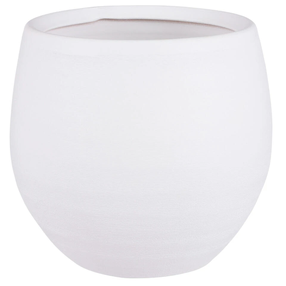 Mica Decorations Bloempot Boule - Mat Wit - Keramiek - 26 X 23 Cm 3 Mica Decorations Bloempot Boule - Mat Wit - Keramiek - 26 X 23 Cm