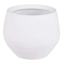 Mica Decorations Bloempot Boule - Mat Wit - Keramiek - 18 X 15 Cm