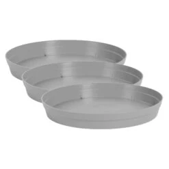 EDA Bloempot - Toscane - Onderschaal - Grijs - Kunststof - D28 Cm -Tuinwinkel 12e7219b32314c3c8b52b56fe8b15377