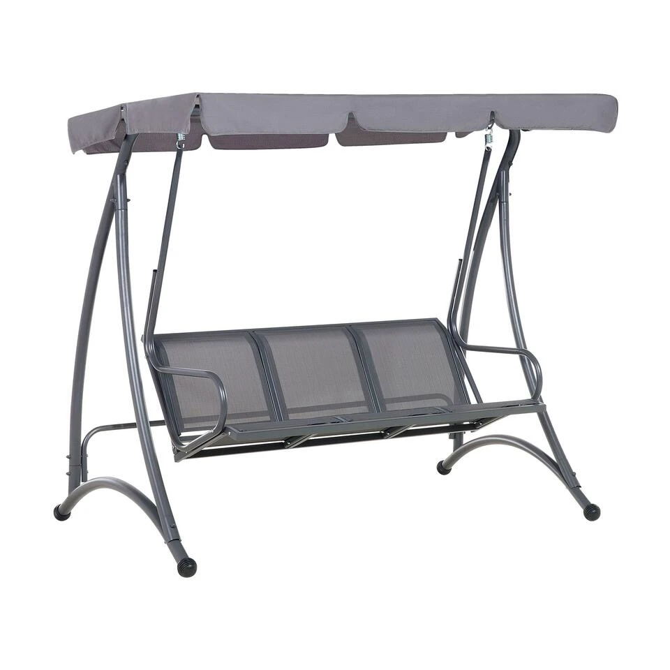 Beliani Schommelbank BOGART - Grijs Polyester 3 Beliani Schommelbank BOGART - Grijs Polyester