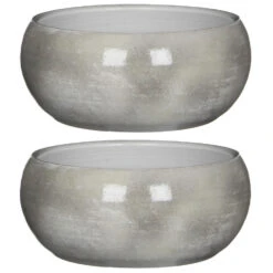 Mica Decorations Bloempot - Schaal - Grijs - Keramiek - 28 X 12 Cm -Tuinwinkel 155cd216380d41d5afcab4dad9ab7658