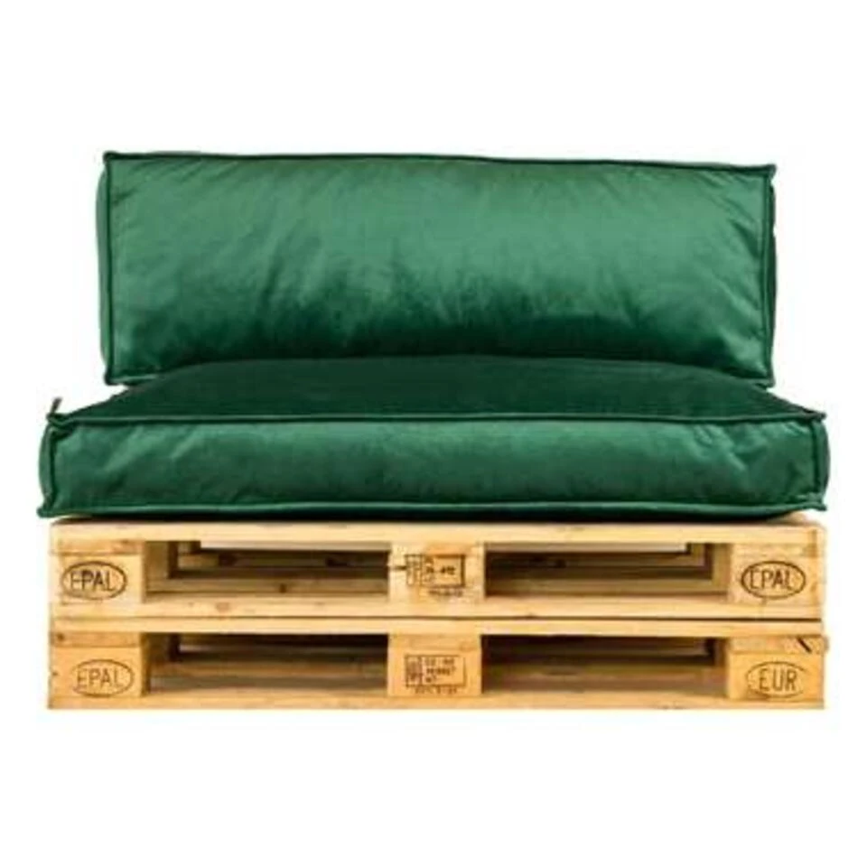 2L Home & Garden Palletkussen Velvet Donkergroen - 120 X 80cm 5 2L Home & Garden Palletkussen Velvet Donkergroen - 120 X 80cm - Afbeelding 3
