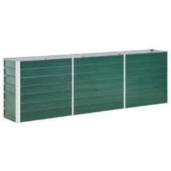 VidaXL Plantenbak Verhoogd 240x40x77 Cm Gegalvaniseerd Staal Groen