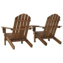VidaXL Tuinstoelen Adirondack Met Tafeltje Massief Vurenhout Bruin -Tuinwinkel 16e5af812cf54616b453b4fb0a9a7174