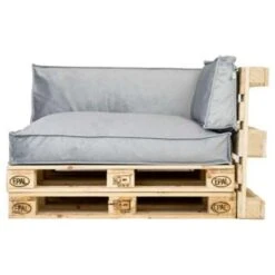 2L Home & Garden Palletkussen Velvet Lichtgrijs - 60 X 40cm -Tuinwinkel 1740069373 0103