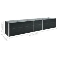 VidaXL Plantenbak Verhoogd 400x80x77 Cm Gegalvaniseerd Staal Antraciet -Tuinwinkel 17f05ff188884b82a9adb26876c9de08