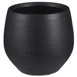 Mica Decorations Bloempot Boule - Mat Zwart - Keramiek - 23 X 20 Cm