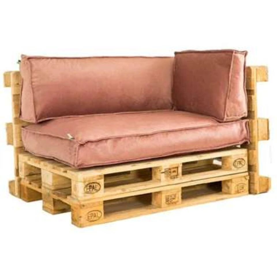 2L Home & Garden Palletkussenset Velvet Oud Roze - 3 Pièces 4 2L Home & Garden Palletkussenset Velvet Oud Roze - 3 Pièces - Afbeelding 2