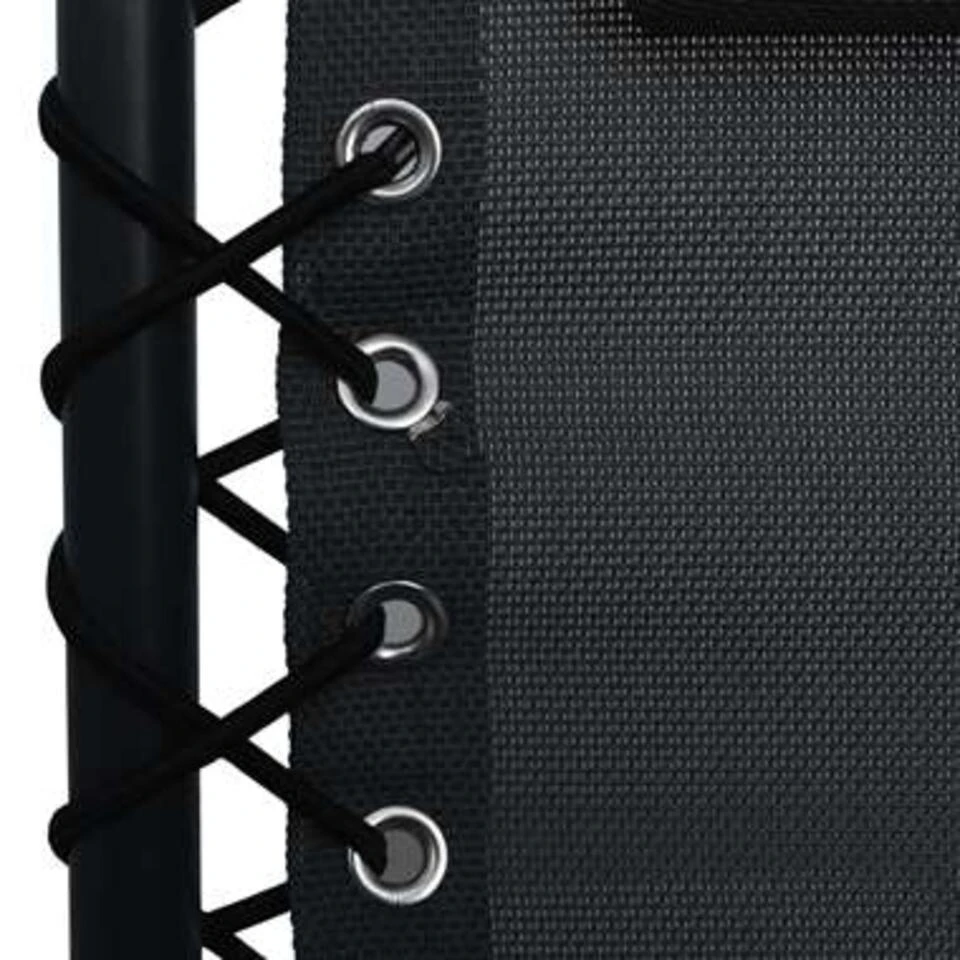 VidaXL Terrasstoel Inklapbaar Textileen Zwart 6 VidaXL Terrasstoel Inklapbaar Textileen Zwart - Afbeelding 4