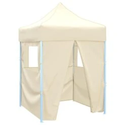 VidaXL Partytent Met 4 Zijwanden Inklapbaar 2x2 M Staal Crème