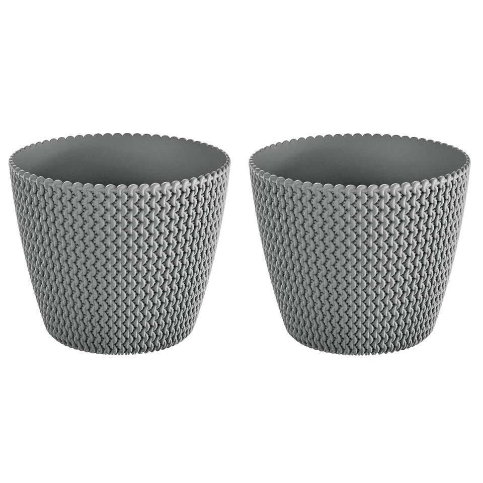 Prosperplast Bloempot Splofy - Lichtgrijs - Voor Buiten - 22 Cm 4 Prosperplast Bloempot Splofy - Lichtgrijs - Voor Buiten - 22 Cm - Afbeelding 2