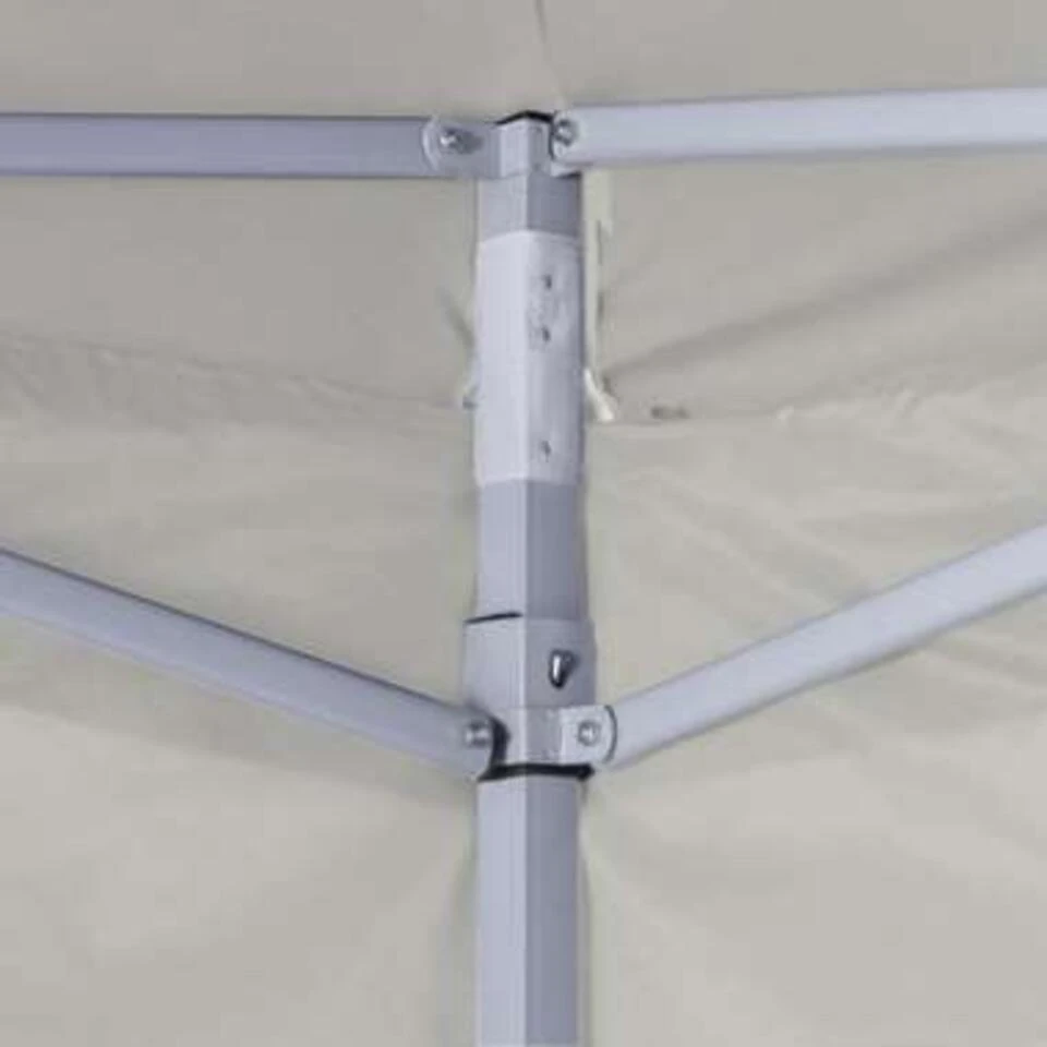 VidaXL Partytent Met 4 Zijwanden Inklapbaar 2x2 M Staal Crème 4 VidaXL Partytent Met 4 Zijwanden Inklapbaar 2x2 M Staal Crème - Afbeelding 2