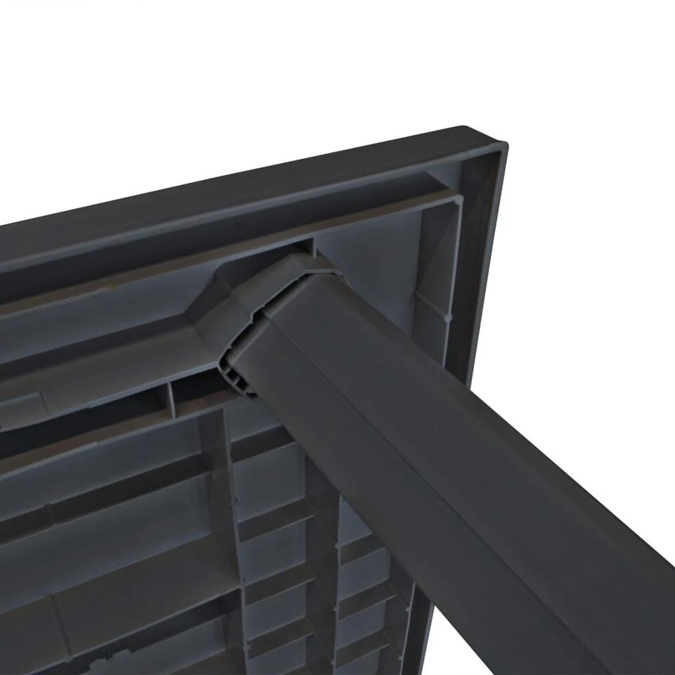 VidaXL Tuintafel 126x76x72 Cm Kunststof Antraciet 4 VidaXL Tuintafel 126x76x72 Cm Kunststof Antraciet - Afbeelding 2